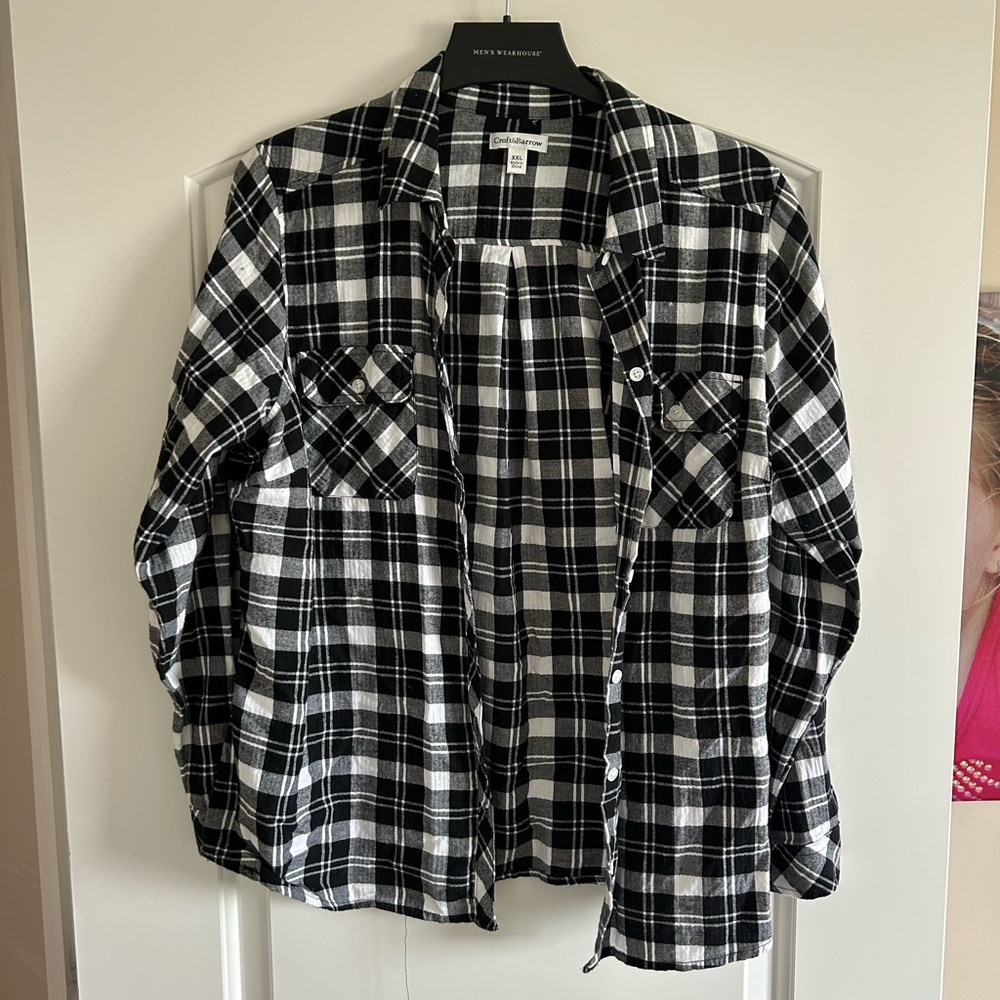 Croft & Barrow Monochrome Plaid Shirt